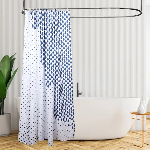 Adiavrochi Kourtina Ntous gia to Banio Monterna Geometriki Diakosmisi Yfasma Polyester Kourtina Baniou me Agkistria Antithambotiki