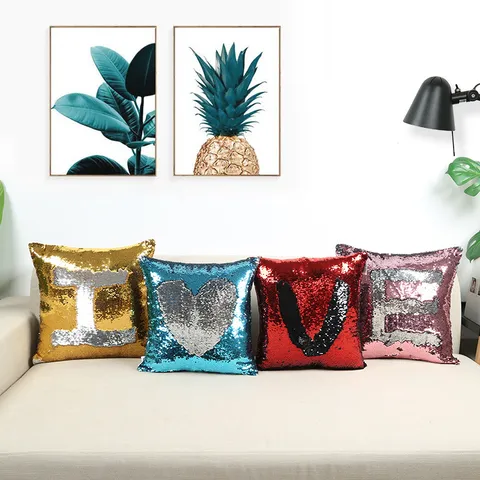 Funda de Cojín Moderna con Lentejuelas Decorativa Cuadrada Sin Relleno Para Sofá Coche Hotel Decoración de Sala de Estar