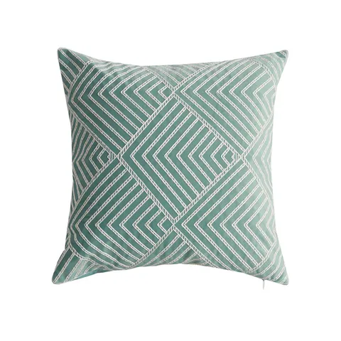 Modern Minimalistisch Geometrisch Geborduurd Kussensloop Katoen Linnen Vierkant Bank Kussenhoes Decoratief
