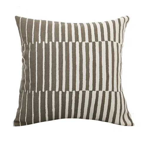 Modern Minimalist Striped Tassel Cushion Cover Cotton Linen Printed Sofa Pillow Case