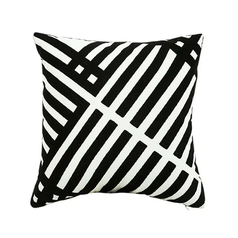 Nordic Style Geometric Pattern Towel Embroidery Throw Pillow Cover Polyester Bedside Sofa Decorative Cushion Cover
