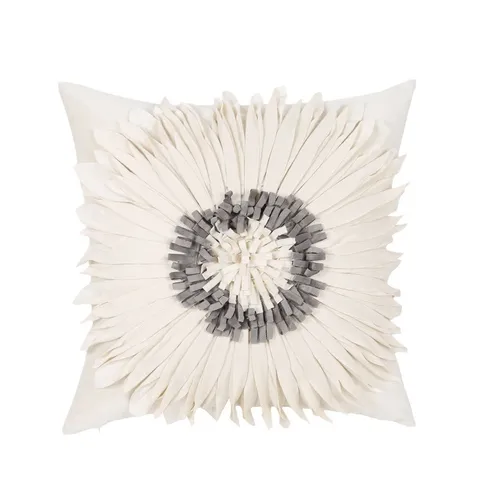 White Velvet 3D Floral Throw Pillow Cover American Light Luxury Retro Decorative Cushion Case For Living Room Sofa