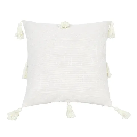 Modern Minimalistisch Baumwolle Leinen Gesteppter Kissenbezug Dekorative Quaste Kissenbezug Für Sofa Heimdekoration