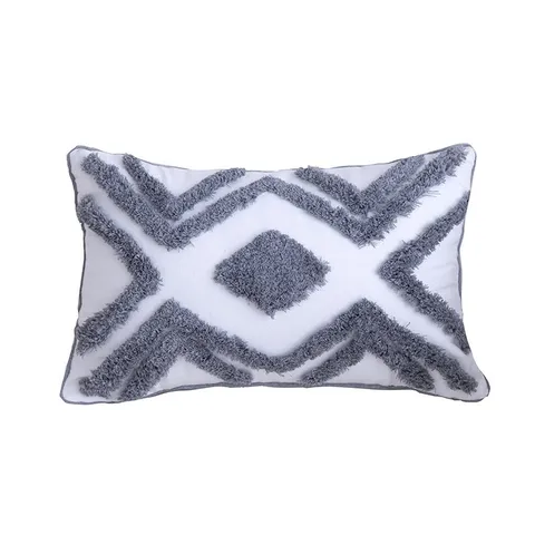 Funda de Cojín Tufted Geométrica Nórdica Algodón Bordado Funda de Almohada Decorativa Para Sofá de Sala Decoración