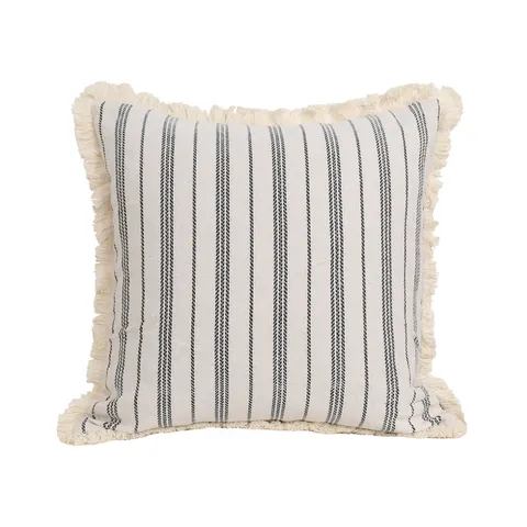 Nordic Minimalist Stripe Cushion Cover Geometric Jacquard Tassel Pillowcase For Living Room Sofa Home Decor