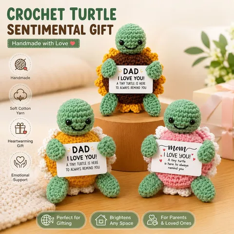 Handgemachte Gehäkelte Sonnenblume Schildkröte Plüschtier Süße Stofftier Puppe Heimdekoration