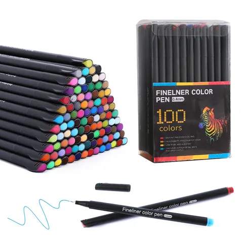 Juego de Rotuladores de Colores Fineliner Punta Fina 0.4mm Bolígrafos de Dibujo para Niños Artistas Bocetos Suministros de Arte para Escuela Oficina