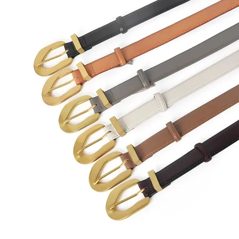 Ceinture en Cuir Décontractée pour Femmes Style Rétro Vintage Avec Boucle en Métal Ceinture Élégante pour Pantalon Jean