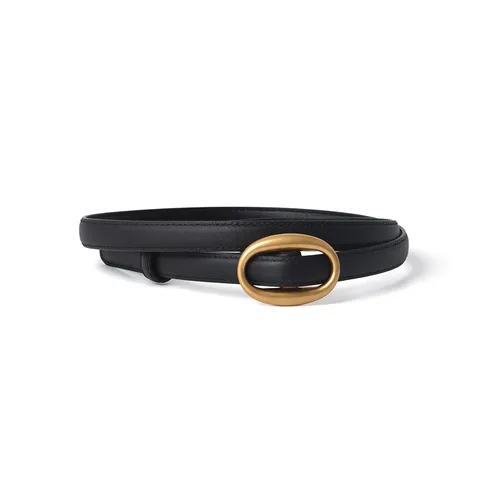Women's Genuine Leather Belt Minimalist Casual Smooth Buckle Cowhide Fashion Accessories Everyday Versatile Waist Belt
