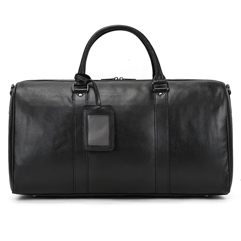 Hommes Grande Capacité Cuir Véritable Sac de Voyage Vintage Rétro Affaires Duffle Bag Sac à Main Imperméable