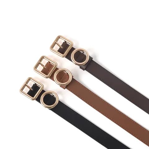 Women's Genuine Leather Belt Retro Simple Versatile Casual Pants Belt High Quality Metal Buckle Fashion Waist Belt