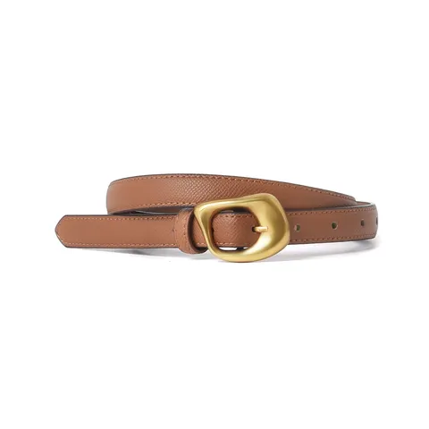 Women Genuine Leather Belt Minimalist Design Irregular Metal Pin Buckle Casual Dress Jeans Belt Fashion Accessories