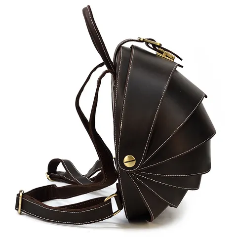 Creative Beetle Shape Genuine Leather Backpack For Men Women Vintage Cowhide Casual Travel Daypack Retro Fashion Bag