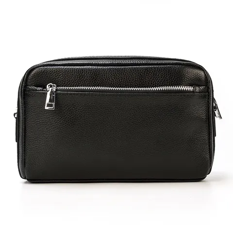 Sac Bandoulière en Cuir Véritable pour Hommes Vintage Grande Capacité Sac Bandoulière Multifonctionnel Business Pochette Sac à Épaule