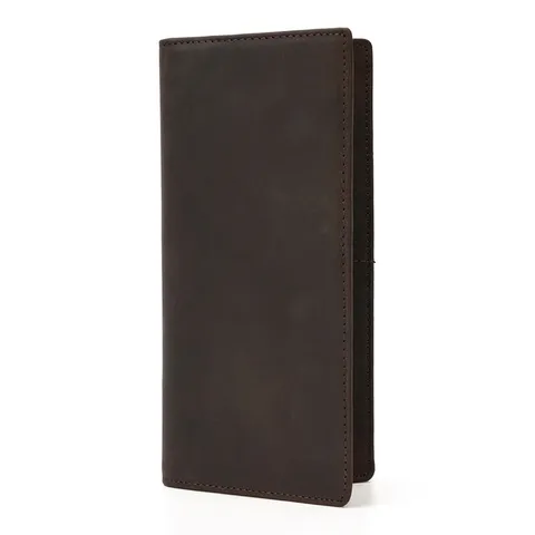 Men's Genuine Leather Long Wallet Vintage Bifold Multi Card Slot Business Purse Casual Handbag For Men