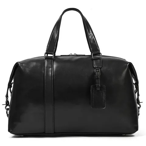 Genuine Leather Mens Travel Bag Large Capacity Business Duffel Bag Retro Sports Fitness Handbag Luggage Bag