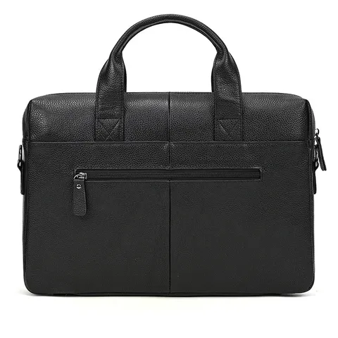 Men Genuine Cowhide Leather Briefcase Business Laptop Bag Vintage Casual Office Shoulder Messenger Bag