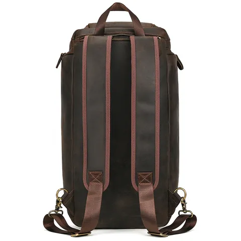 Sac de Voyage Rétro en Cuir Véritable pour Hommes Grande Capacité Sac à Main Affaires Sport