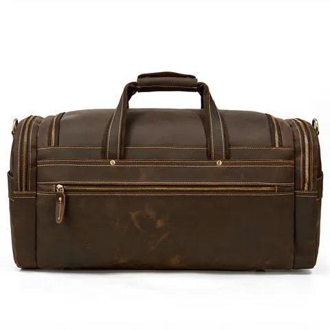 Borsa da Viaggio Retro in Vera Pelle Grande Capacità Borsa Multifunzionale Uomini Viaggio d'Affari Duffle Bag