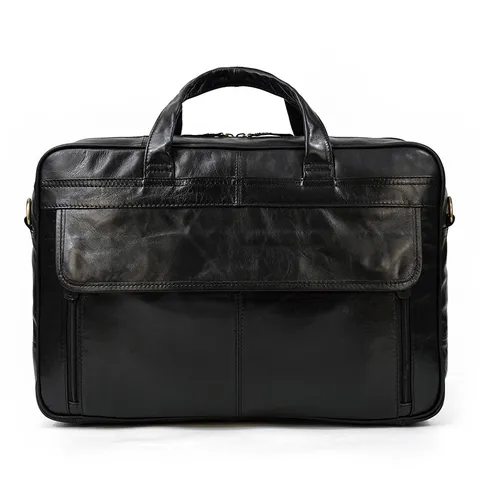 Valigetta d'Affari da Uomo Vintage in Vera Pelle Borsa per Laptop Grande Capacità Borsa da Ufficio Lavoro