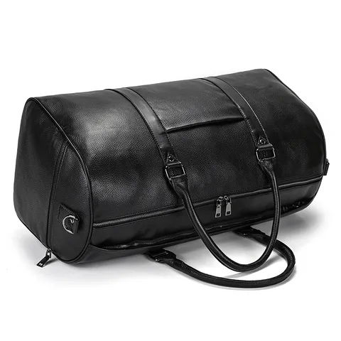 Men's Genuine Leather Travel Bag Large Capacity Waterproof Duffel Bag Business Travel Gym Luggage Bag Vintage Handbag