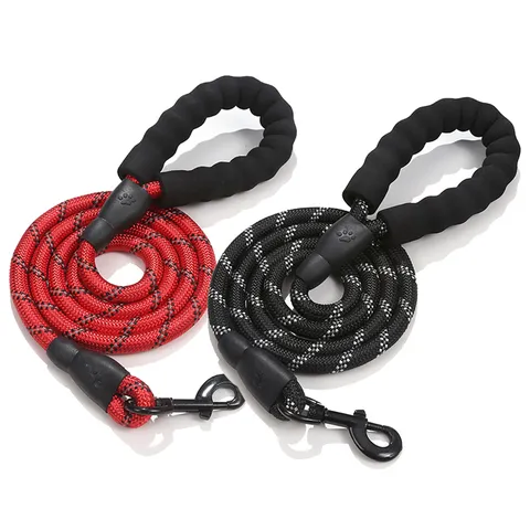 Reflecterende Ronde Nylon Hondenlijn Voor Middelgrote Grote Honden Comfortabel Anti-Trek Huisdier Tractie Touw Duurzaam