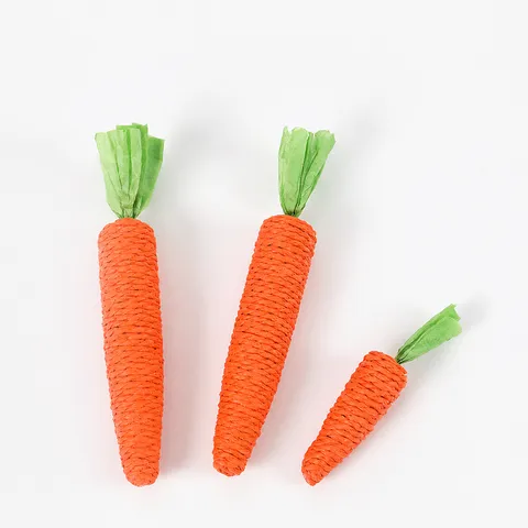 Lindo Juguete para Gatos Zanahoria Cuerda de Algodón Interactiva para Gatitos Alivio del Aburrimiento Suministros para Mascotas