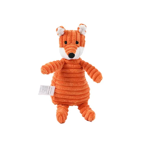 Plush Stuffed Animal Dog Toy Squeaky Chew Teething Toy Cute Fox Duck Lion Sheep Interactive Pet Toy For Puppy