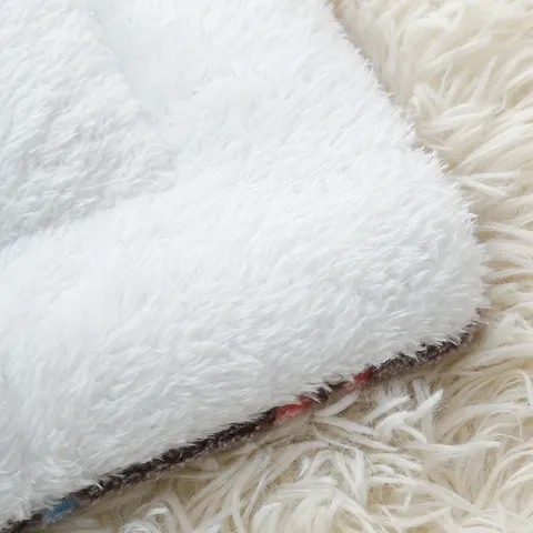 Thickened Plush Pet Mat Dog Cat Blanket Soft Warm Sleeping Bed Pad Cute Cartoon Print Winter Pet Supplies For Home
