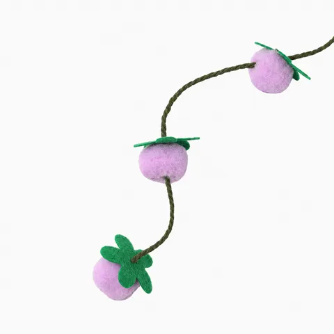 Juguete Varita para Gatos Palo Largo de Madera Interactivo Con Campana Y Lindos Colgantes de Fruta de Fieltro Juguete para Gatos