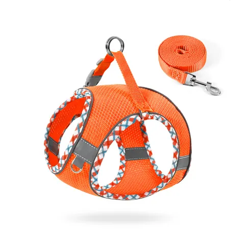 Breathable Mesh Pet Harness And Leash Set Reflective Anti-Escape Vest Style Small Dog And Cat Walking Supplies