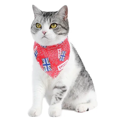 Brits Vlagmotief Huisdier Driehoek Sjaal Polyester Hond Lätzchen Kat Speeksel Doek Huisdier Accessoires