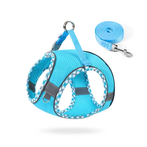 Breathable Mesh Pet Harness And Leash Set Reflective Anti-Escape Vest Style Small Dog And Cat Walking Supplies