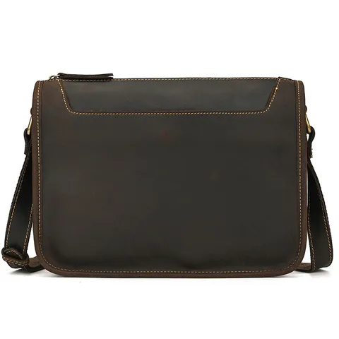 Vintage Genuine Leather Men Messenger Bag Retro Crazy Horse Cowhide Shoulder Bag Casual Business Crossbody Bag for Men