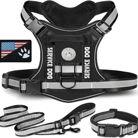 Imbracatura Tattica per Cani in Nylon Gilet da Addestramento Militare Set Guinzaglio e Collare Riflettenti