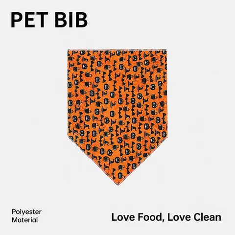 Bavaglino per Animali Domestici di Halloween Sciarpa Triangolare Simpatica Zucca Gatto Cane Bandana Costume Abbigliamento Festa di Vacanza Accessori per Animali
