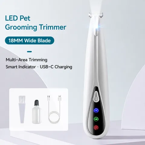 Pet Elektrischer Pfoten Haartrimmer Hund Katze Haarschneider USB Wiederaufladbar Mini Pflege Werkzeug Mit LED Licht ABS Material