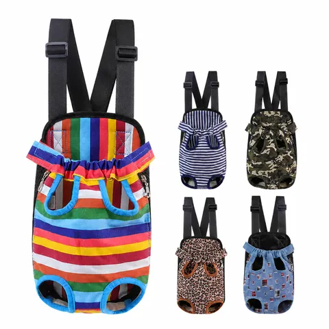 Sac à Dos de Transport pour Animal de Compagnie Maille Respirante Quatre Pattes Sorties Chien Chat Sac Avant Voyage Toile Portable