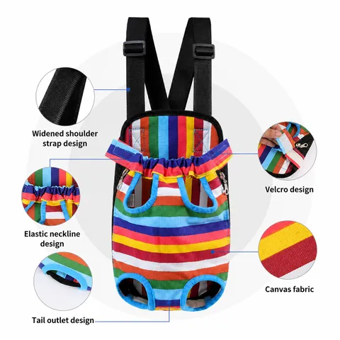 Sac à Dos de Transport pour Animal de Compagnie Maille Respirante Quatre Pattes Sorties Chien Chat Sac Avant Voyage Toile Portable