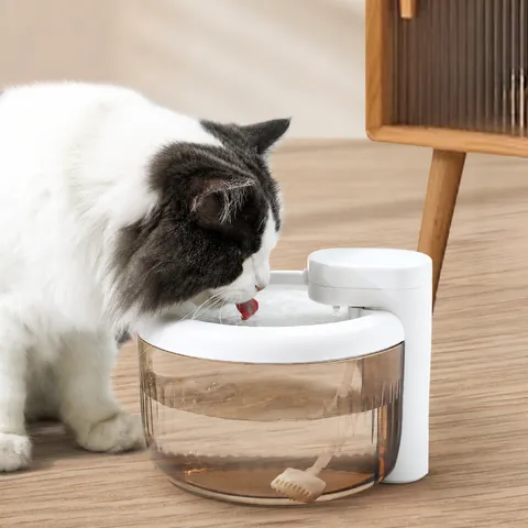 Wireless Pet Water Dispenser Automatic Smart Sensor Pet Water Fountain Transparent Water Tank Silent Flowing Cat Dog Water Bowl