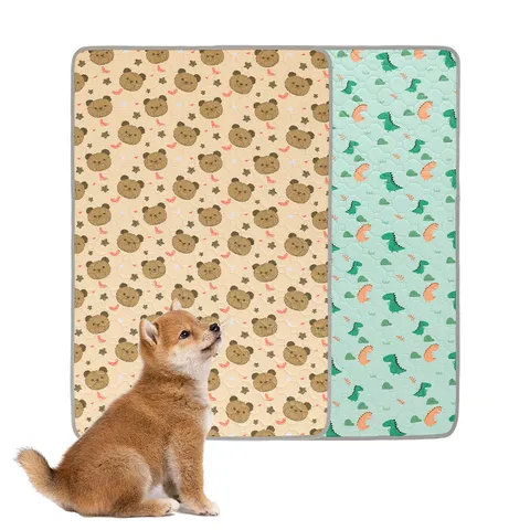 Herbruikbaar Wasbaar Huisdier Training Pipi Pad Waterdicht Absorberend Hond Urine Mat Schattige Cartoon Print Huisdierbenodigdheden