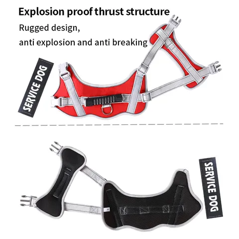 Reflective Pet Dog Harness And Leash Set Breathable Oxford Vest Adjustable Anti Explosion Proof For Medium Large Dogs