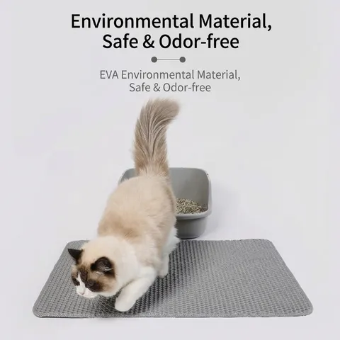 Dubbellaagse EVA Kattenbakmat Waterdicht Honingraat Ontwerp Antislip Huisdier Strooi Opvangmat Wasbare Kattenbakmat