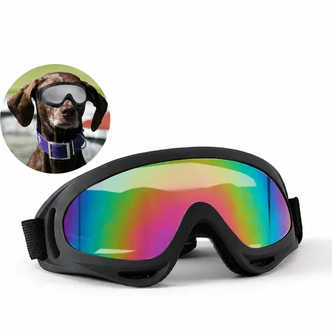 Haustier Hund Winddichte Schutzbrille Wasserdichter UV-Schutz Ski Sonnenbrille PVC-Rahmen Bunte Linse Outdoor Augenschutz