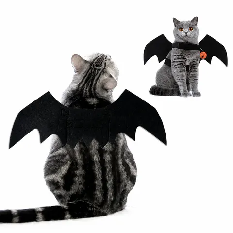 Costume Ali di Pipistrello di Halloween per Animali Domestici Gatto Cane Abbigliamento Cosplay con Campana Festa
