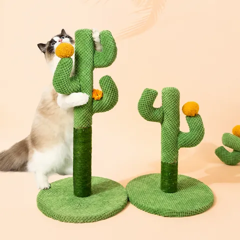 Rascador para Gatos de Cactus Cuerda de Sisal Rascador Bonito Marco de Escalada de Plantas Juguete Interactivo para Mascotas