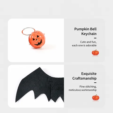 Costume Ali di Pipistrello di Halloween per Animali Domestici Gatto Cane Abbigliamento Cosplay con Campana Festa