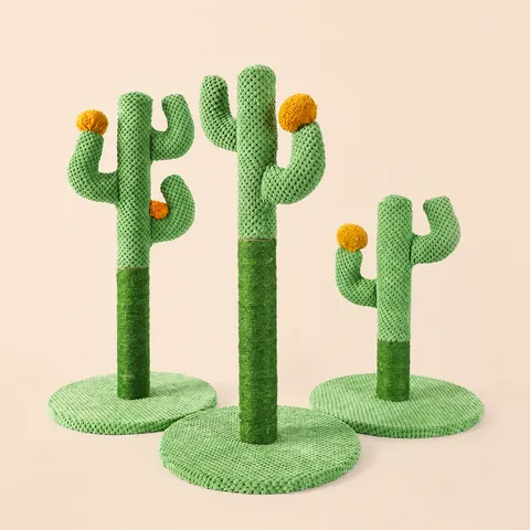 Rascador para Gatos de Cactus Cuerda de Sisal Rascador Bonito Marco de Escalada de Plantas Juguete Interactivo para Mascotas
