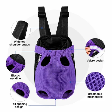 Atmungsaktives Mesh Haustier Träger Rucksack Doppelter Schulter Vordere Brust Tasche Tragbare Reise Outdoor Kleine Hunde Katzen Tasche