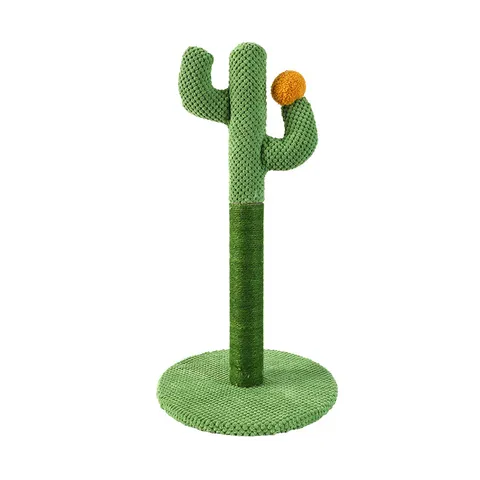 Cactus Cat Scratching Post Sisal Rope Cat Scratcher Cute Plant Climbing Frame Interactive Pet Toy For Cats